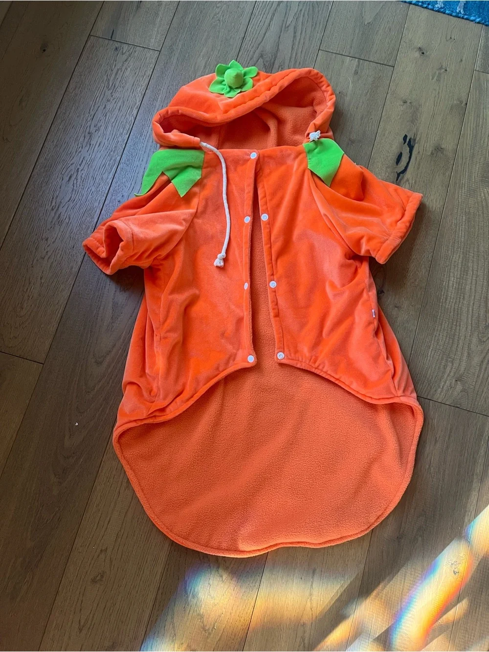 NWOT Orange Pumpkin Dog Plush Hoodie Costume - LARGE Dog - Pet Coat size 5XL